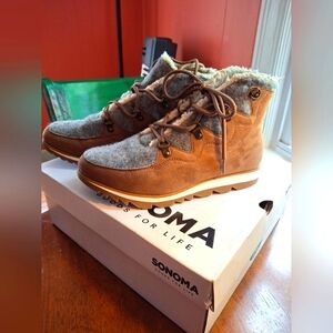 Sonoma Ankle Boots Women's 7 Cognac Orgpington OrthoLite ECO Pre-owned N Box